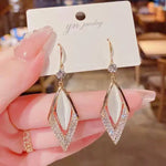 Geometric Diamond Korean Drop Earrings