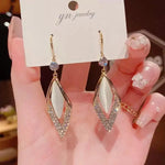 Geometric Diamond Korean Drop Earrings