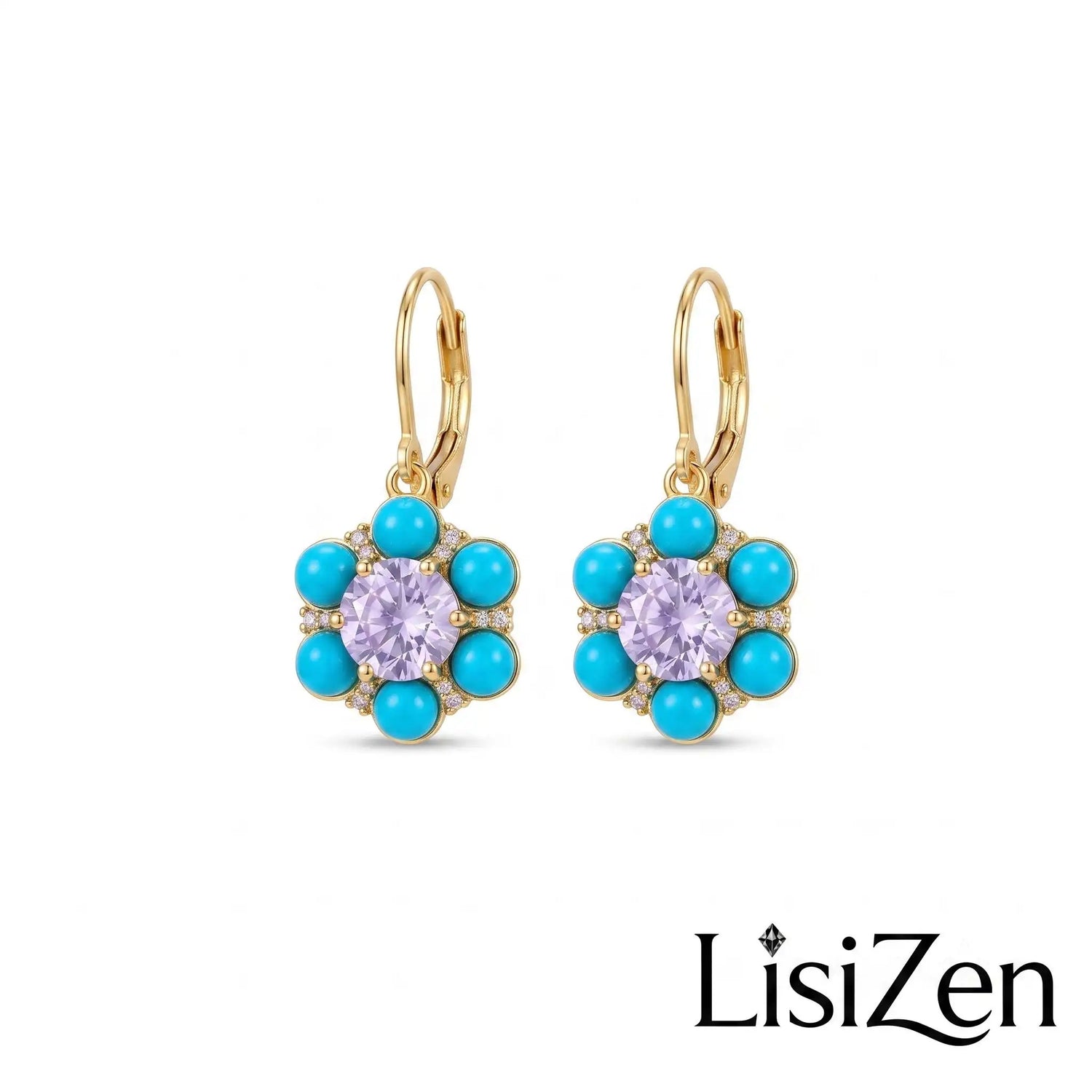 Geometric Floral Stud Earrings