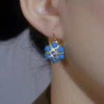 Geometric Floral Stud Earrings