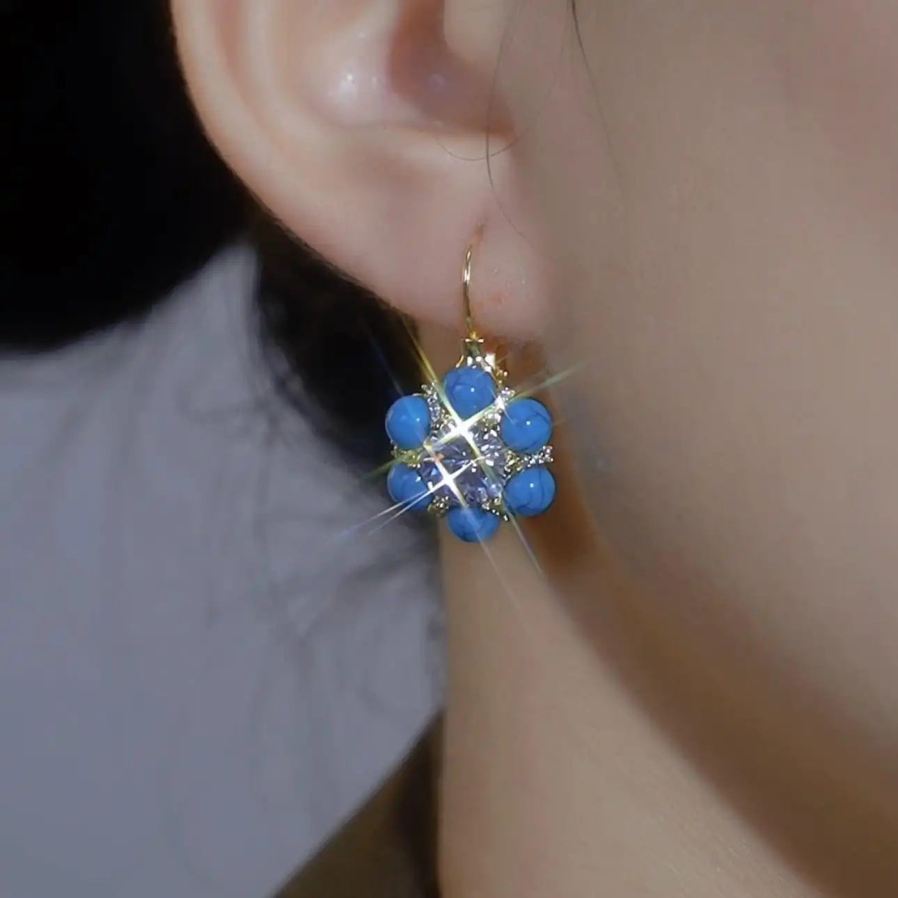 Geometric Floral Stud Earrings