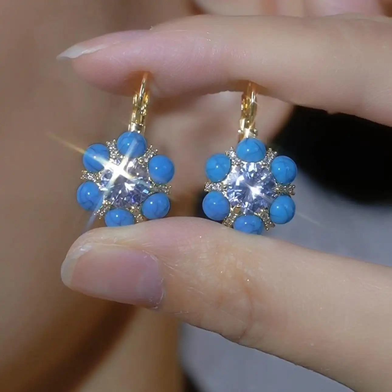 Geometric Floral Stud Earrings