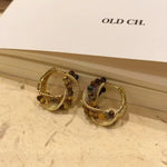 Geometric Gold Rope Knot Earrings