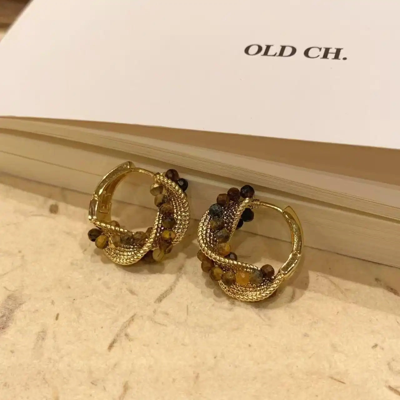 Geometric Gold Rope Knot Earrings