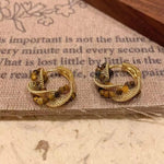 Geometric Gold Rope Knot Earrings