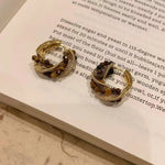 Geometric Gold Rope Knot Earrings