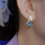 Geometric Heart Crystal Ear Buckles Earrings