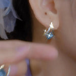 Geometric Heart Crystal Ear Buckles Earrings