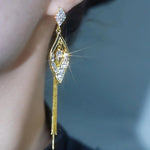 Geometric Long Tassel Drop Earrings