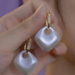 Geometric Metal Brushed Irregular Earrings