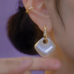 Geometric Metal Brushed Irregular Earrings