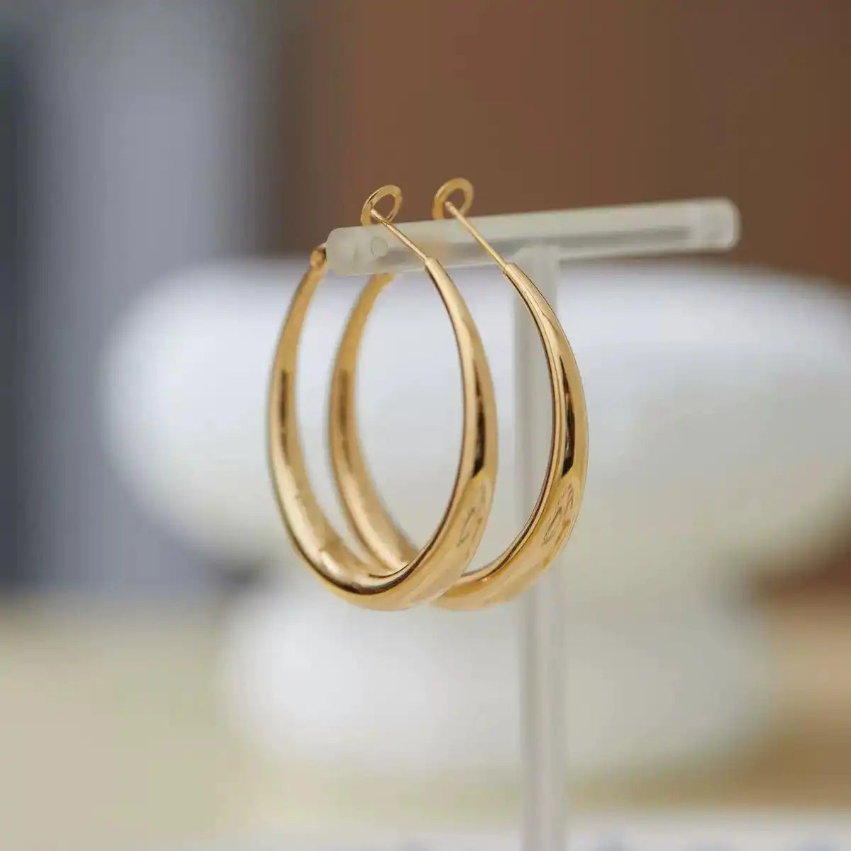 Geometric Minimalist Metal Circle Hoop Earrings