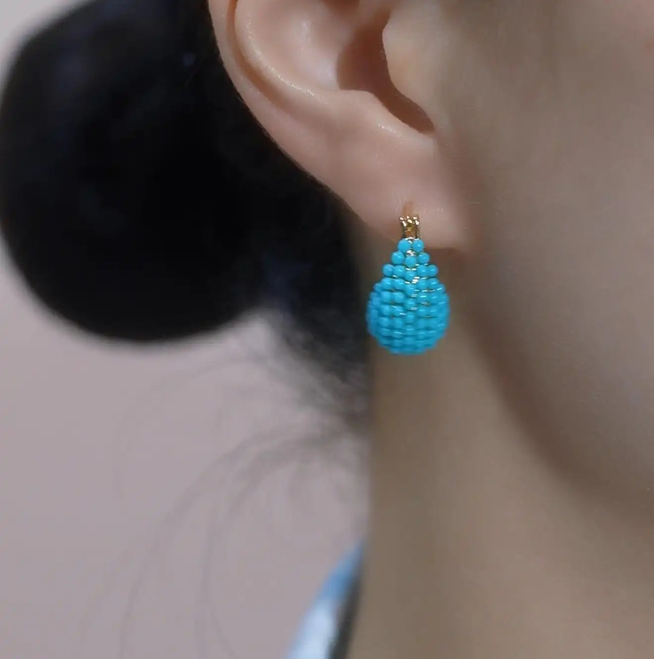 Geometric Oval Stud Earrings