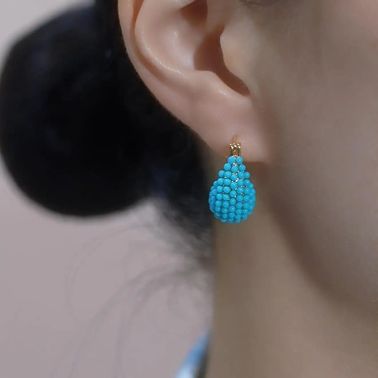 Geometric Oval Stud Earrings