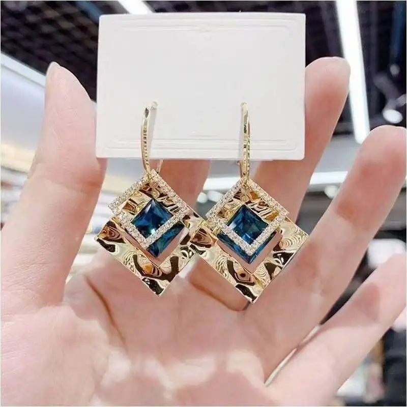 Geometric Rhombus Korean Earrings