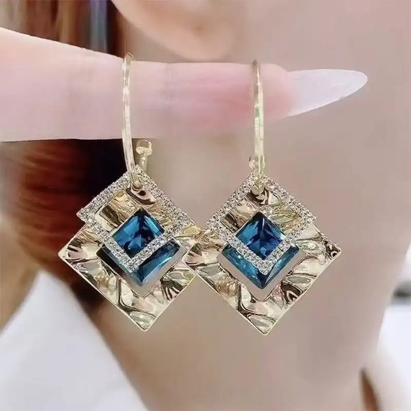 Geometric Rhombus Korean Earrings