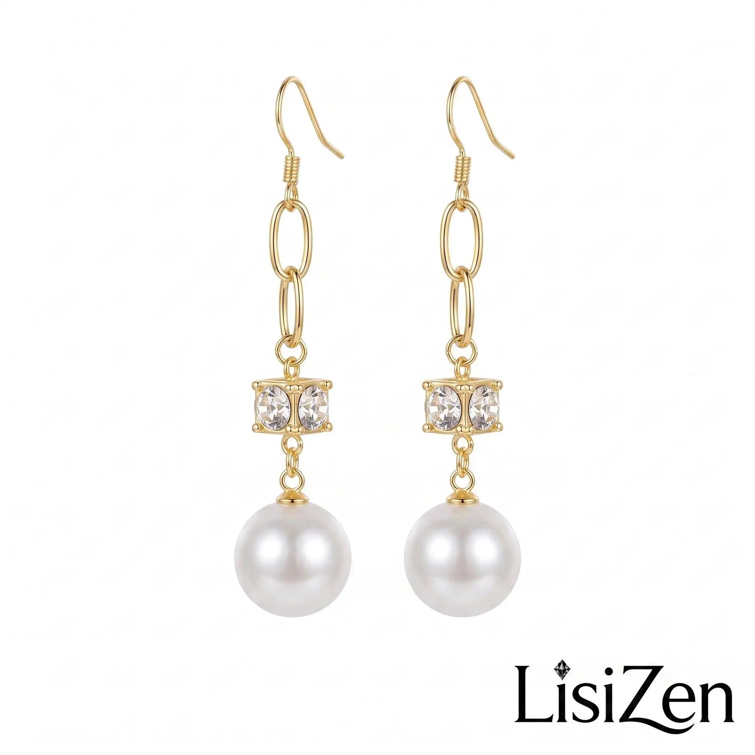 Geometric Square Bead Hoop Earrings