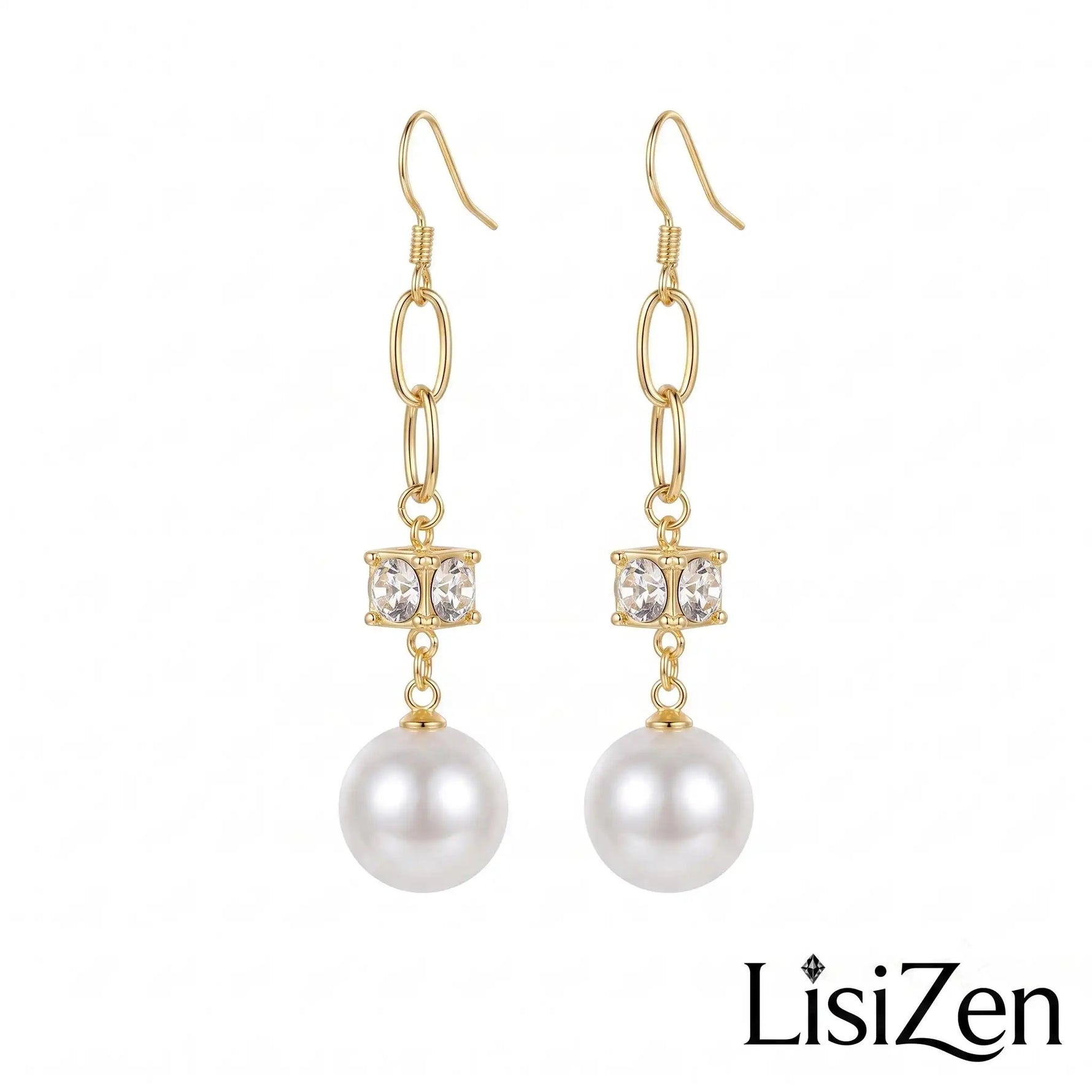 Geometric Square Bead Hoop Earrings