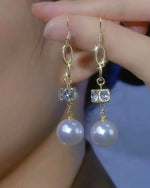 Geometric Square Bead Hoop Earrings