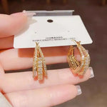 Geometric Square Crystal Clip-On Stud Earrings