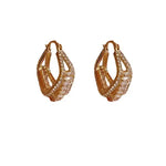 Geometric Square Crystal Clip-On Stud Earrings