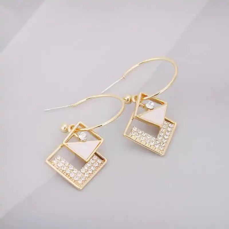 Geometric Square Drop Earrings