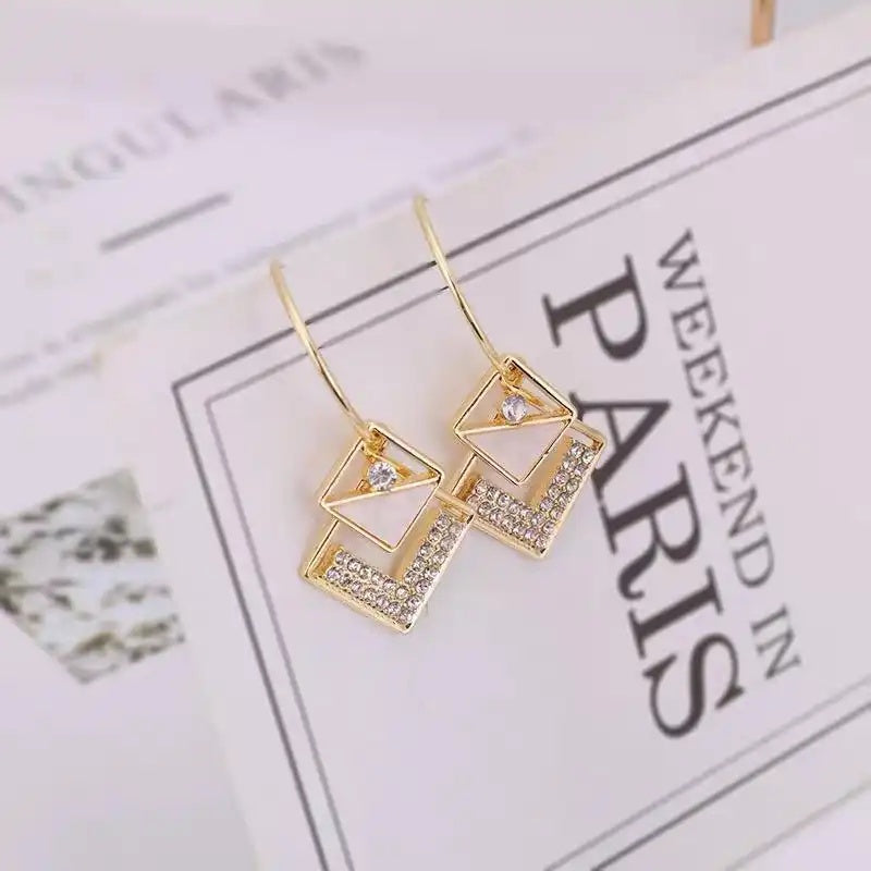Geometric Square Drop Earrings