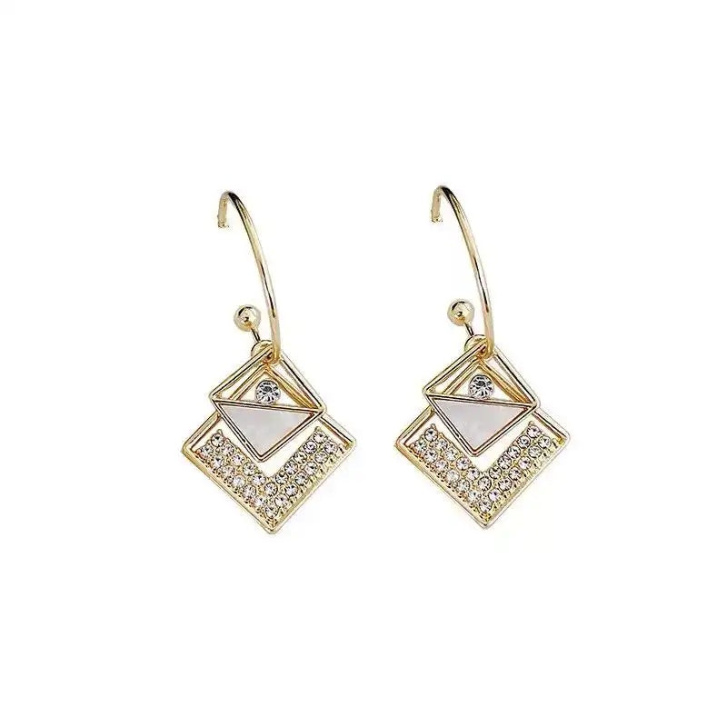 Geometric Square Drop Earrings
