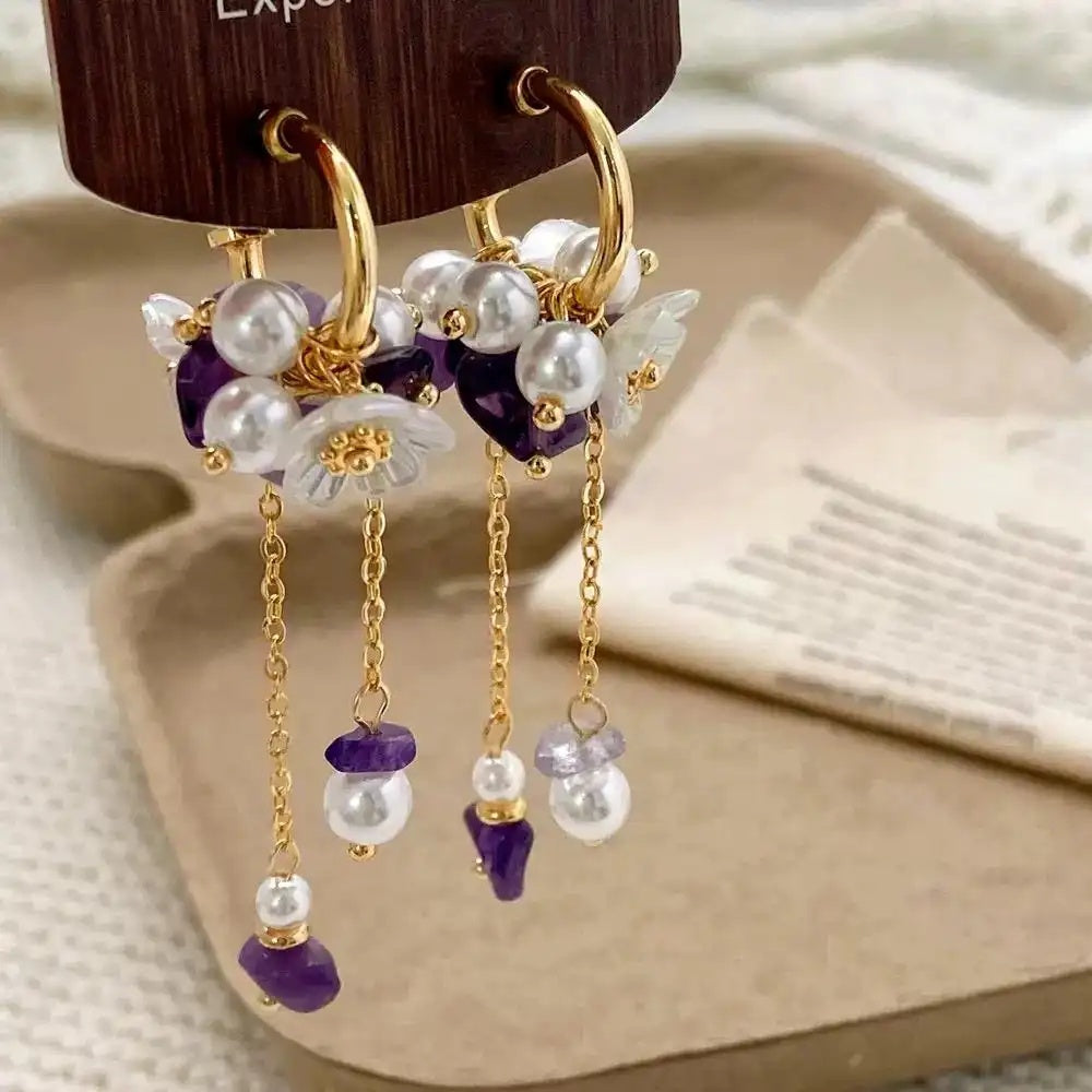 Geometric Tassel Drop Earrings