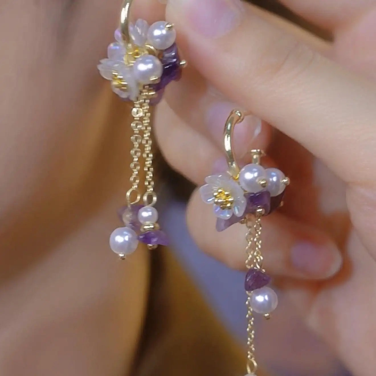 Geometric Tassel Drop Earrings