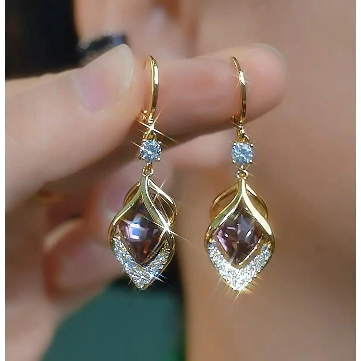 Geometric Teardrop Ear Drop Earrings