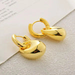 Geometric Teardrop Gold-Tone Hollow Irregular Drop Earrings