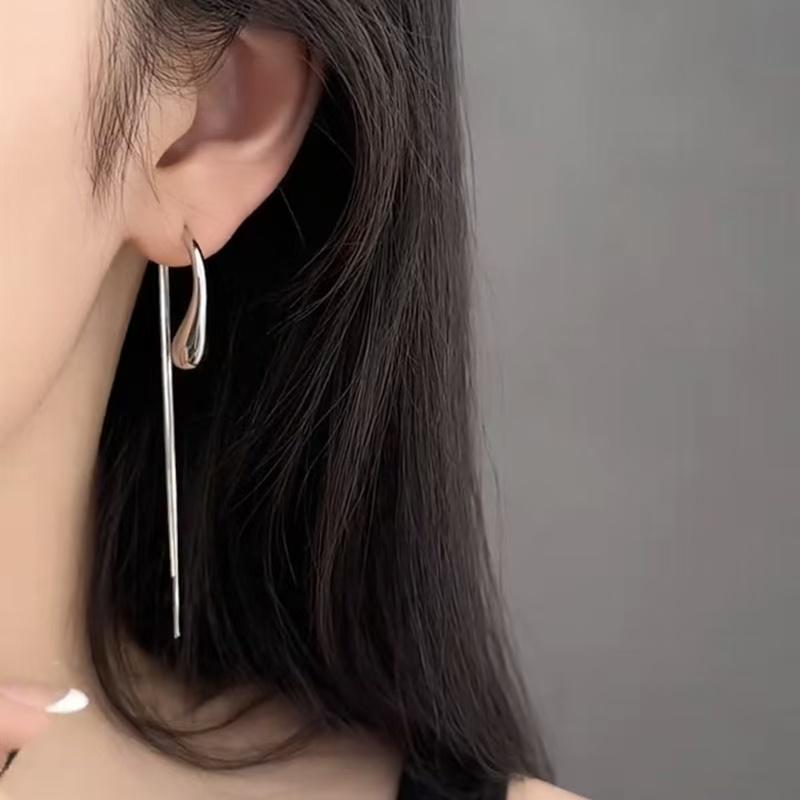 Geometric Teardrop Long Tassel Drop Earrings