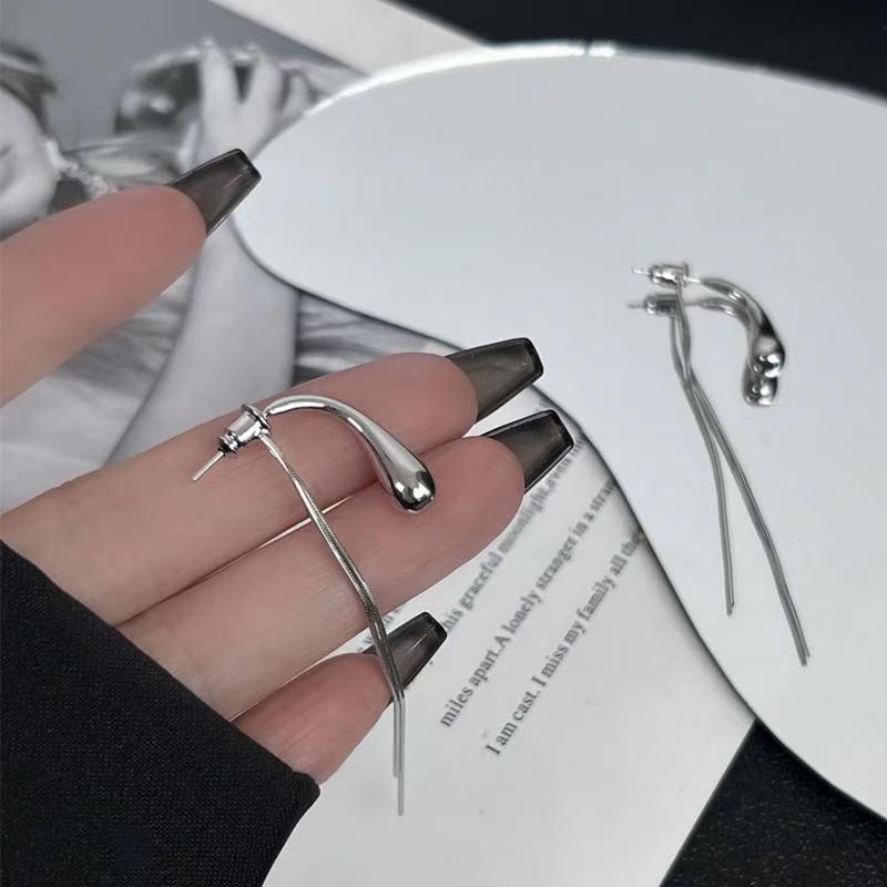 Geometric Teardrop Long Tassel Drop Earrings