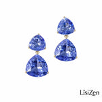 Geometric Triangle Crystal Stud Earrings