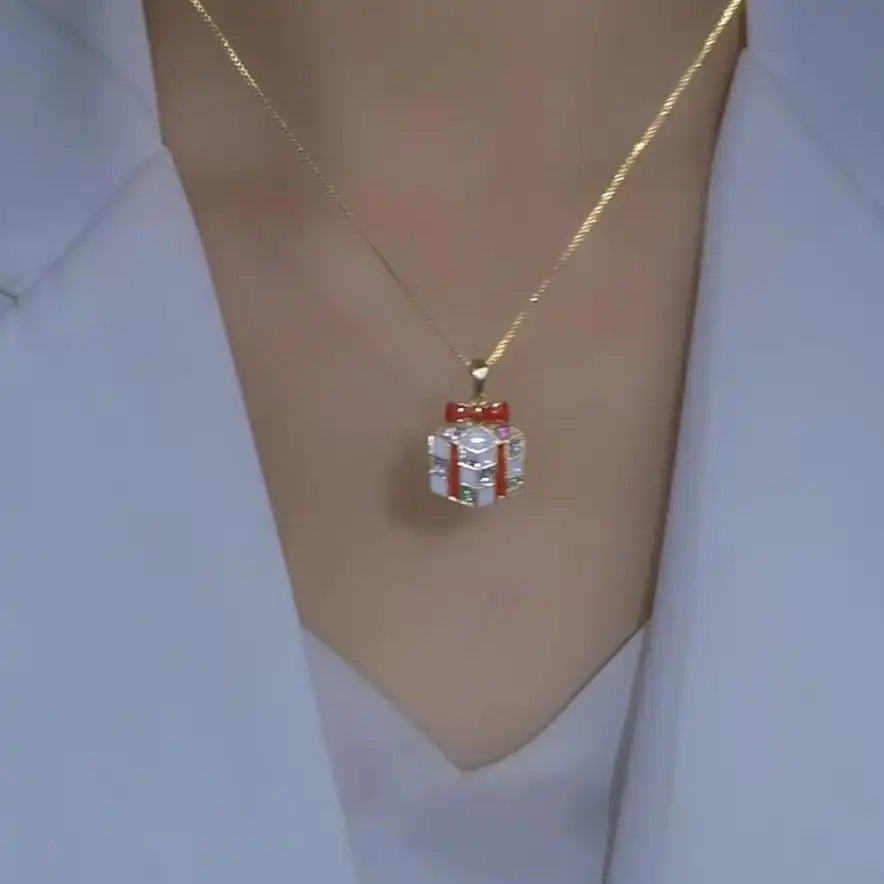 Gift Box Pendant Necklace