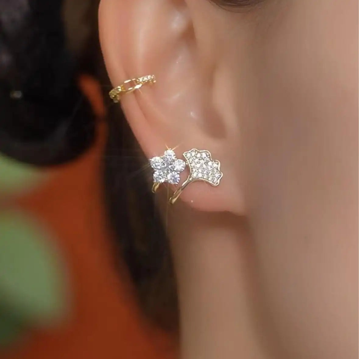 Ginkgo Flower Pearl Earrings