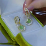 Ginkgo Leaf Retro Hoop Earrings