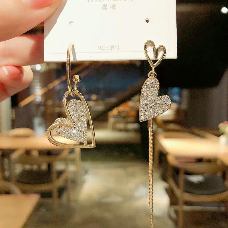 Gold Asymmetrical Heart Earrings