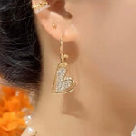 Gold Asymmetrical Heart Earrings