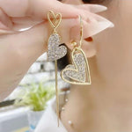 Gold Asymmetrical Heart Earrings