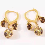 Gold Ball Heart Earrings