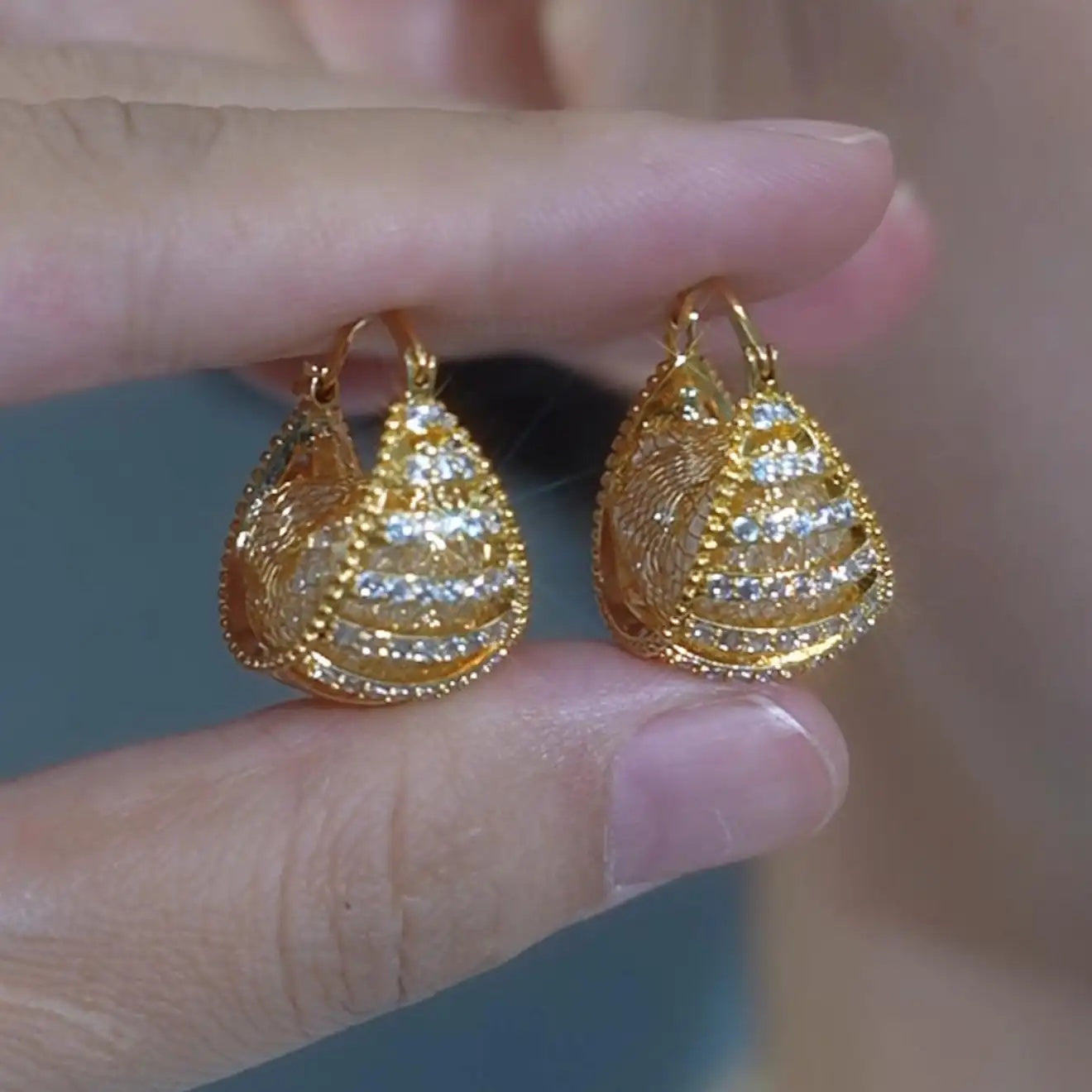 Gold Basket Earrings