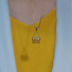 Gold Basket Pendant Necklace