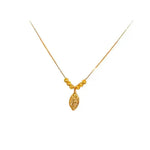 Gold Branch Jade Leaf Six Necklace