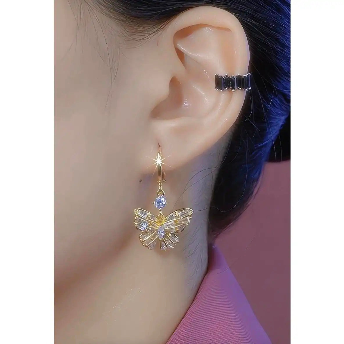 Gold Butterfly Summer Minimalist Stud Earrings
