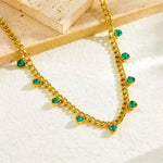 Gold- Colorful Heart-Shaped Crystal Accessory Necklace