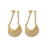 Gold Crescent Drop Earrings