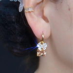 Gold Crystal Cluster Hoop Earrings