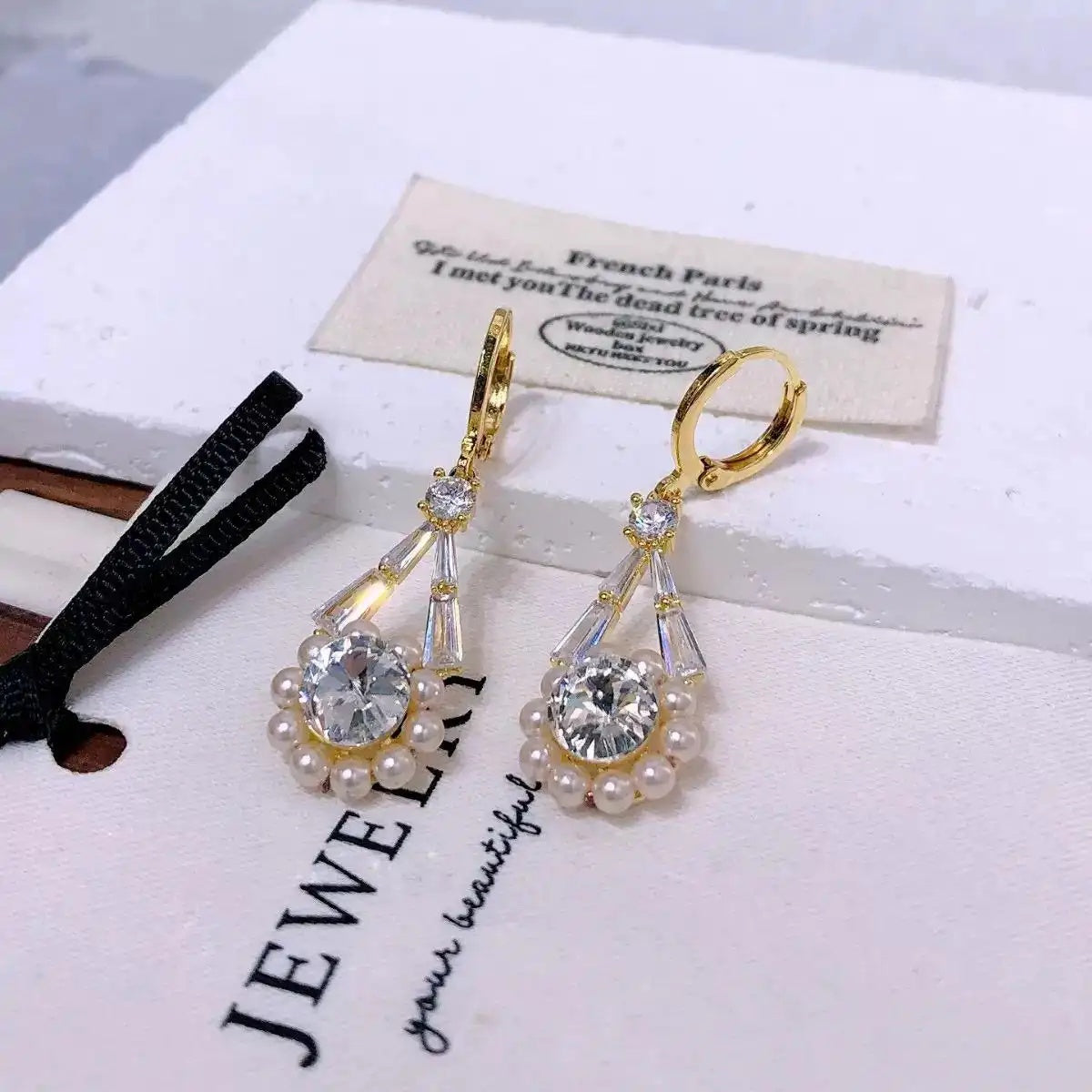 Gold Crystal Ear Cuffs